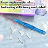 Resin Diamond Painting Point Drill Pen with 4 Various Tips Painting Arts 5D Point Drill Pen Diamonds Art Points Drills Pens for Nail Arts Rhinestone Decorations Cross-Stitch (Dark Blue)