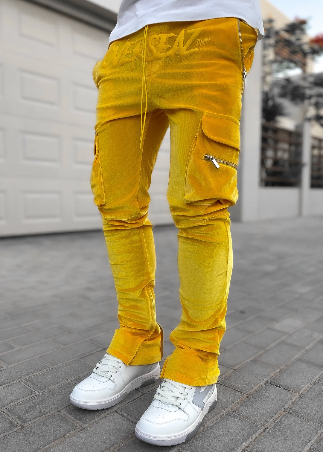 Cyber Yellow Overseaz Velour Track Pants