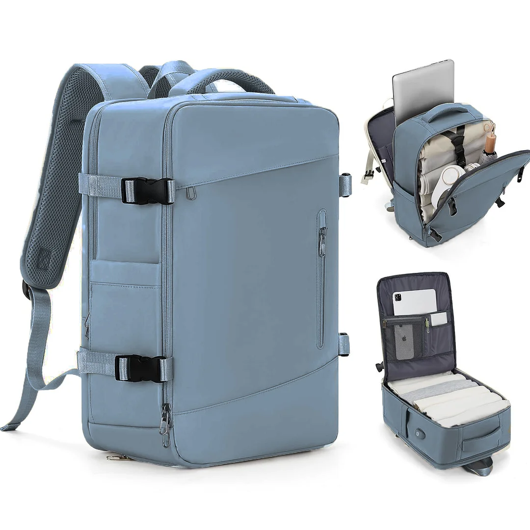 Outdoor Travel backpack large Capacity carry on  Airline Flight with USB Charging Port with shoe compartment