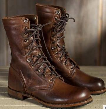 Men's High-Cut Lace-up Martin Boots Vintage Military Boot - vzzhome