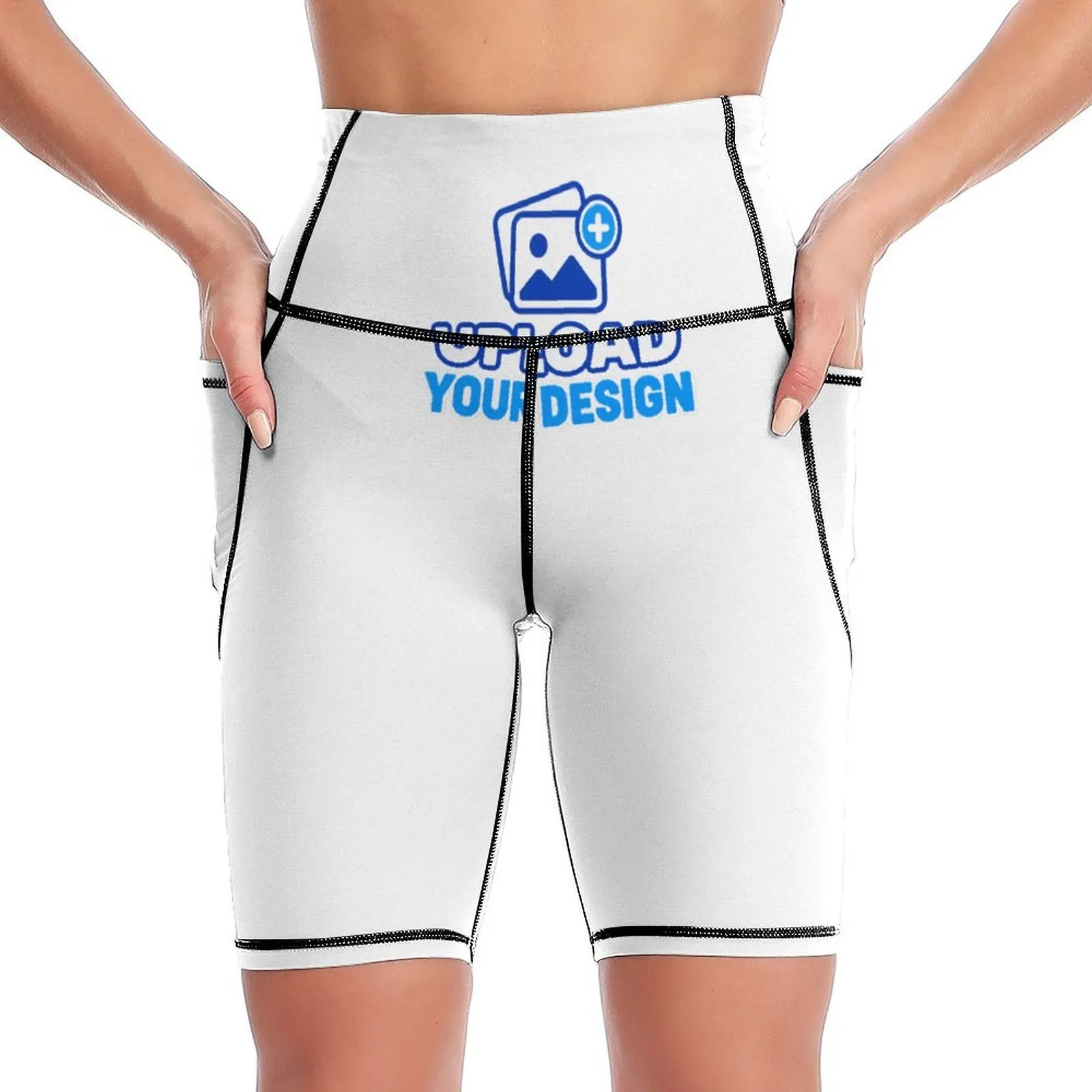 High-Waist Dual-Pocket Biker Shorts &ndash; personalized print product image 7