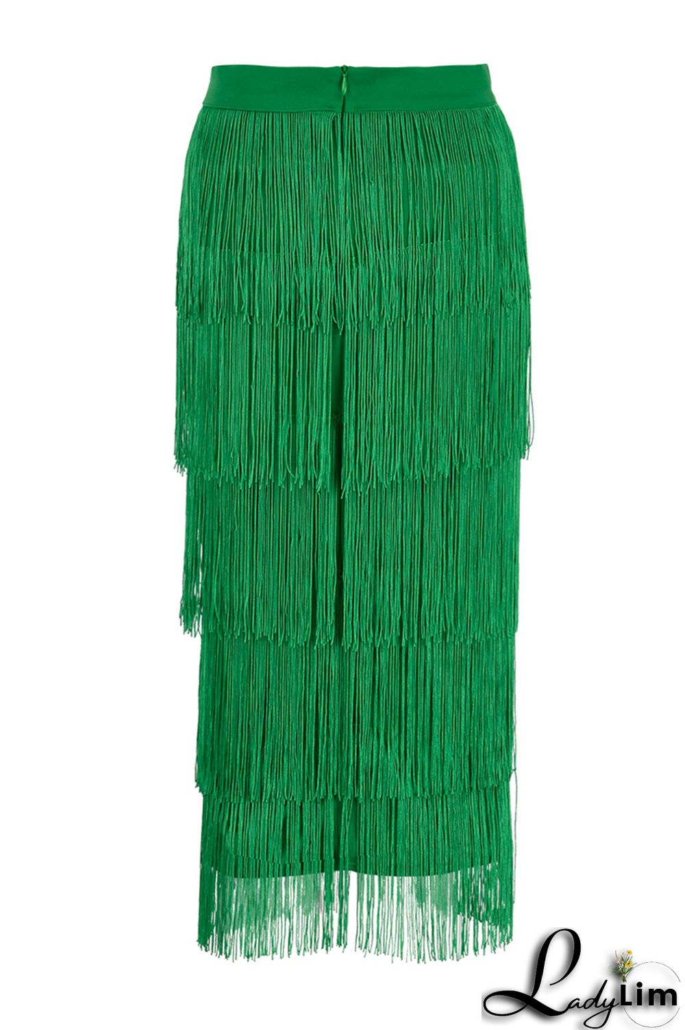 Black Fashion Solid Tassel Patchwork Regular High Waist Straight Solid Color Bottoms
