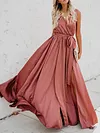 Split-Side Lace-Up Sleeveless Maxi Dresses