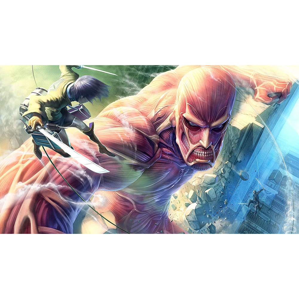 

40*30CM-Round Drill Diamond Painting-Attack on Titan Figure, 501 Original