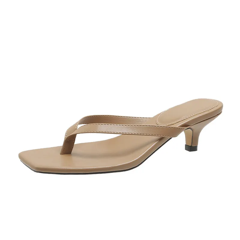 Breakj Breakj Casual Flip-Flops Women 2025 Summer New Square Head And Women's Beach Shoes