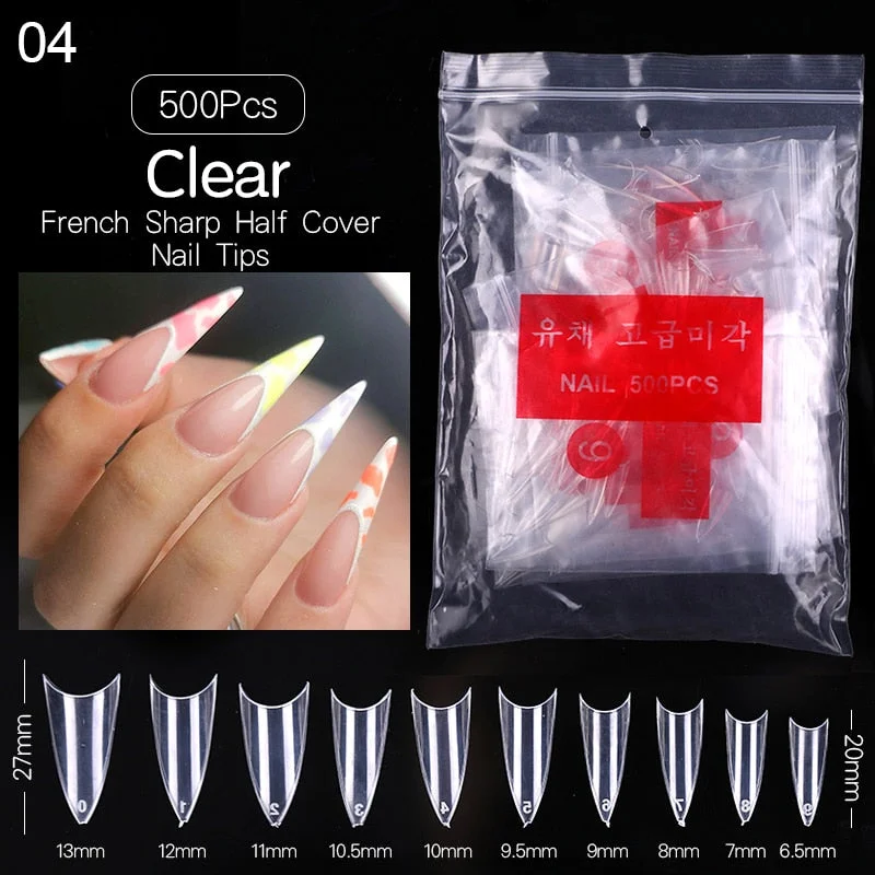 1 Box Quick Building Nail Mold Tips Nail Dual Forms Finger Extension Nail Art UV Extend Gel  Nail Extension Tool-Nail Inspo