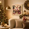 (20x20cm)Santa Workshop DIY Pearl Painting Art With Inner Wooden Framed Kit