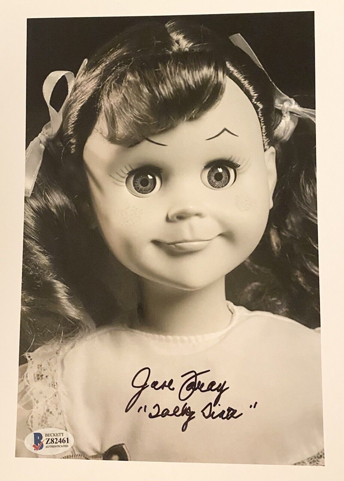 June foray Talking Tina ?Autographed 8x10 Bxw Photo Poster painting Twilight zone? Beckett