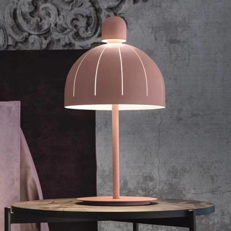 Contemporary Scandinavian Half Round Mushroom Iron 1-Light Table Lamp For Living Room mysite