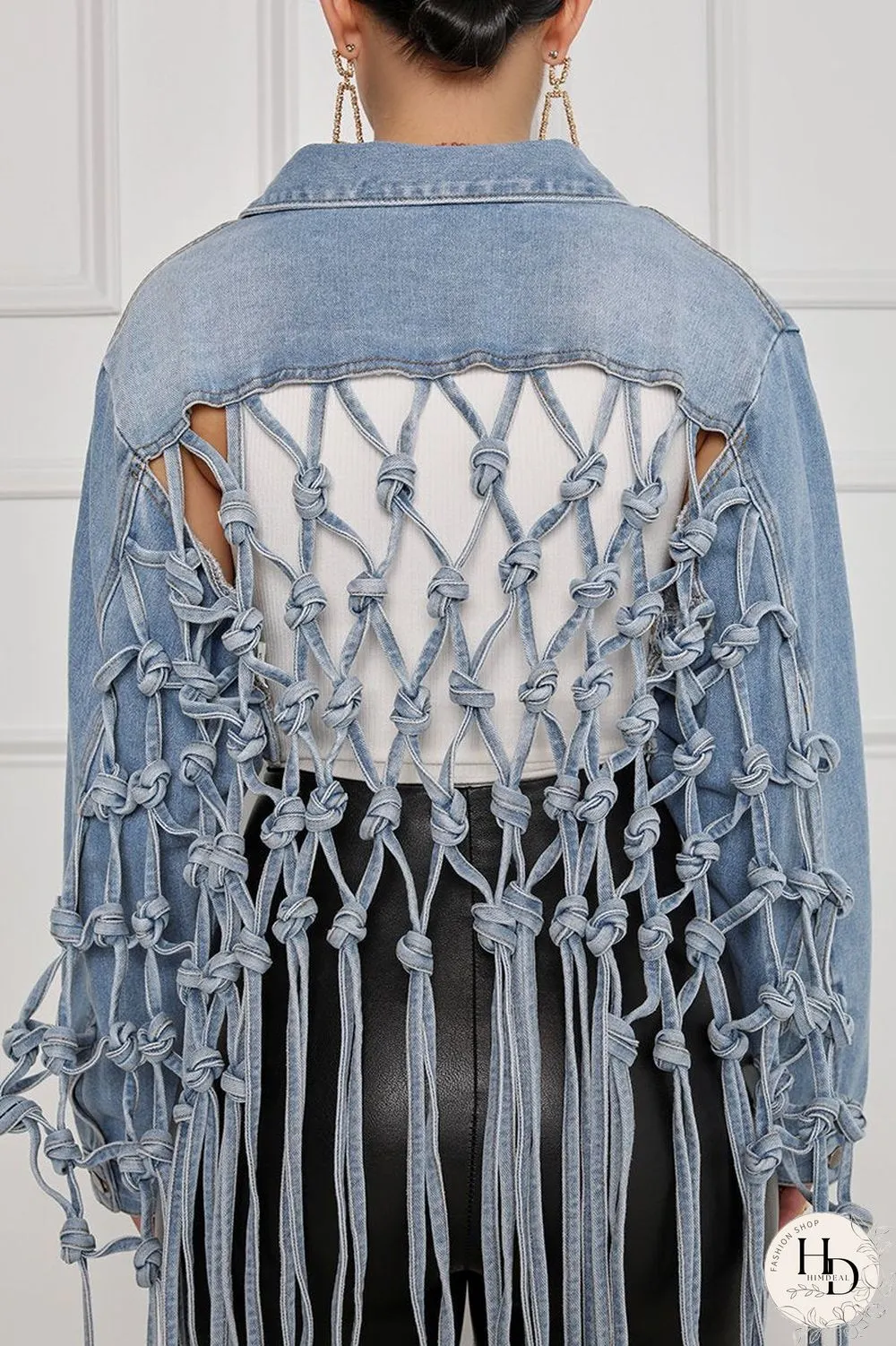 Casual Long Sleeve Denim Jean Top