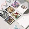 6pcs Diamond Painting Cross Greeting Card Set with Envelope Daily Wishing Cards for Birthdays Thanksgiving & Special Occasion