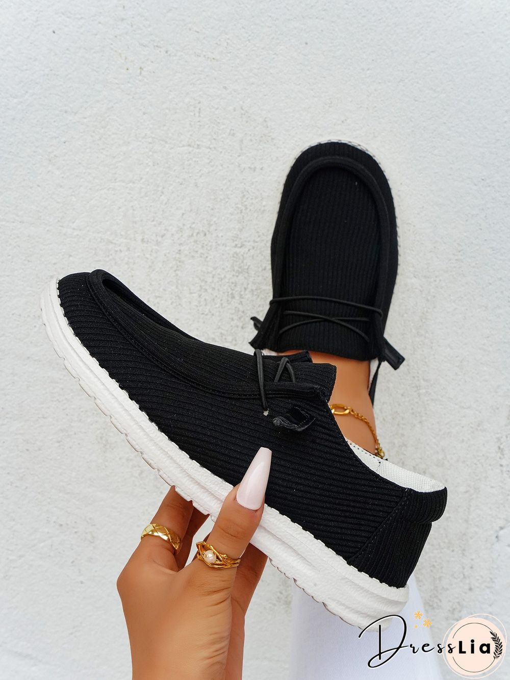 Casual Light Lace Up Flats Canvas Shoes