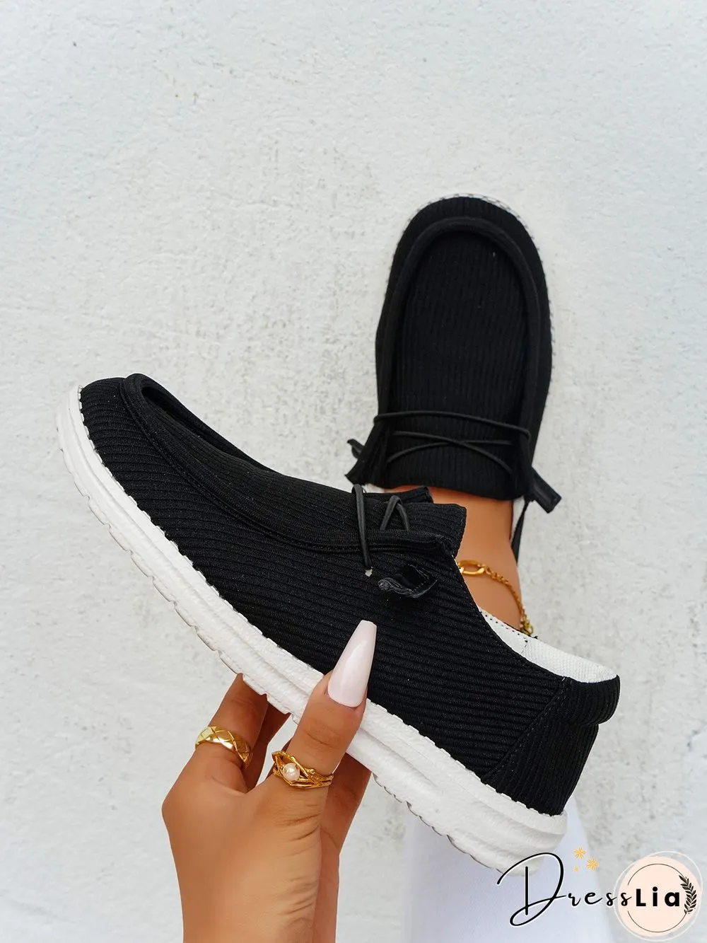 Casual Light Lace Up Flats Canvas Shoes