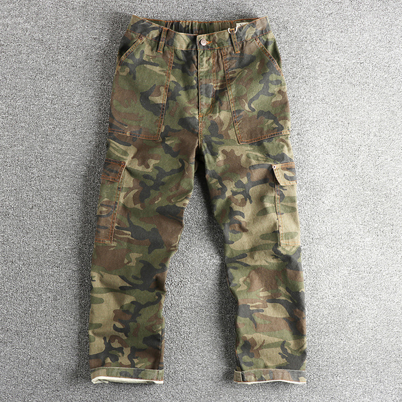 Men's Retro Loose Straight Camouflage Casual Pants