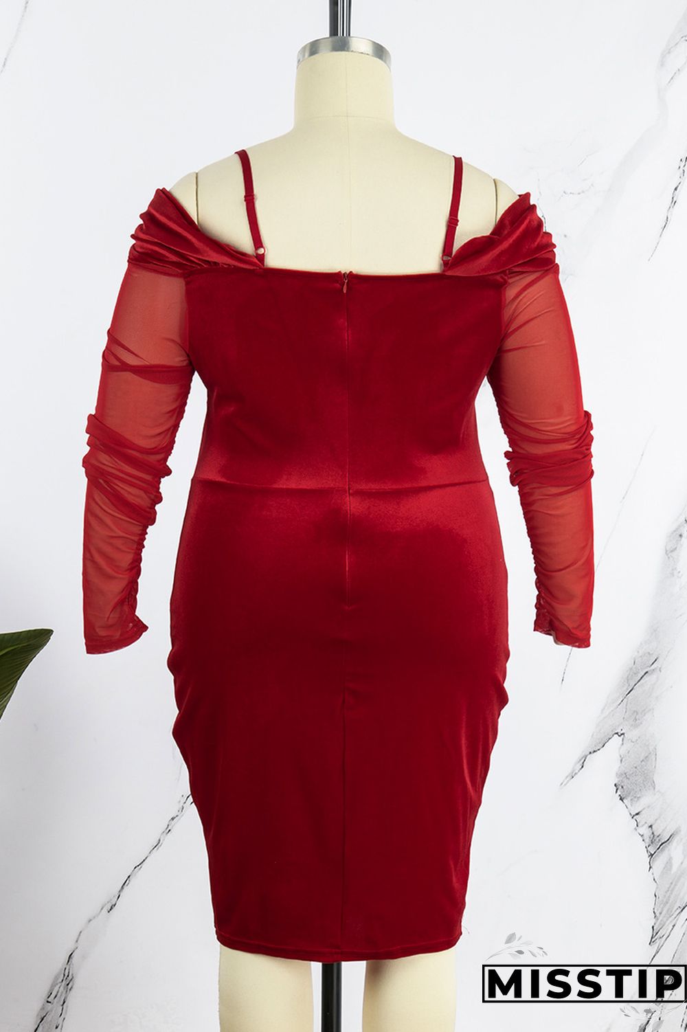 Green Sexy Casual Solid Patchwork Off the Shoulder Long Sleeve Plus Size Dresses