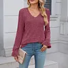 Gioiacombo&trade; Top in morbido pizzo a maniche lunghe lavorato a maglia da donna