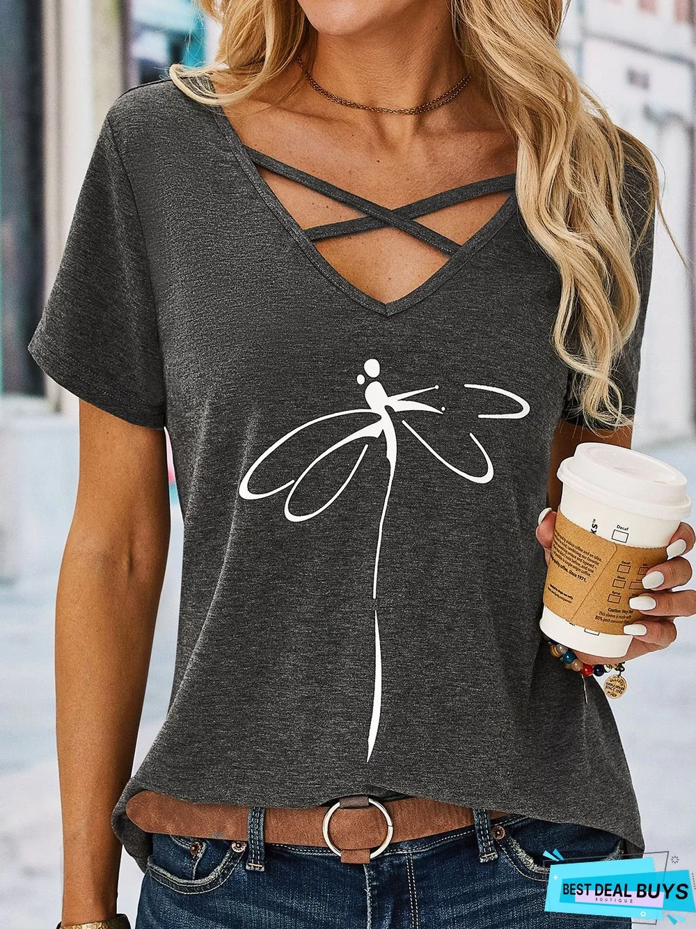 Dragonfly Casual Short Sleeve T-Shirt