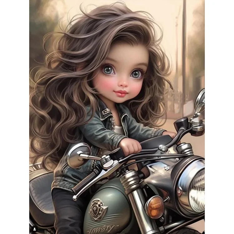 Sweet Cool Girl 30*40CM (Canvas) Full Round Drill Diamond Painting gbfke