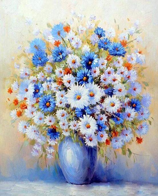 

Blue Gypsophila Vase – Paint By Numbers - 40*50CM, 501 Original