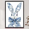(Stamped/Counted) Blue And White Porcelain-Rabbit-11CT Cross Stitch 40*60cm/15.75*23.62in (Big Size)