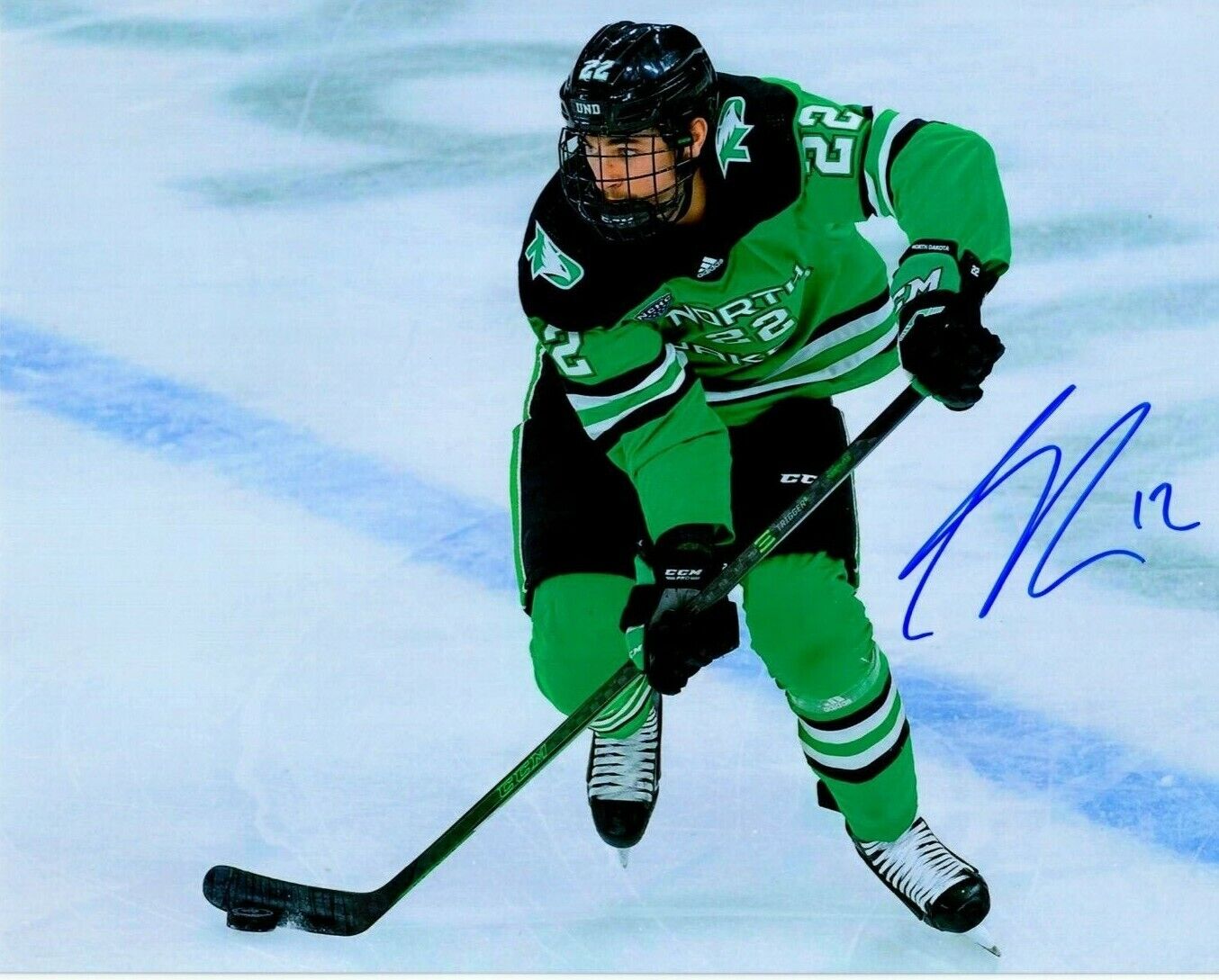 SHANE PINTO autographed SIGNED NORTH DAKOTA FIGHTING HAWKS SIOUX 8X10 Photo Poster painting