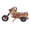 Handmade Vintage Wood/Wicker Rattan Harley Motorcycle