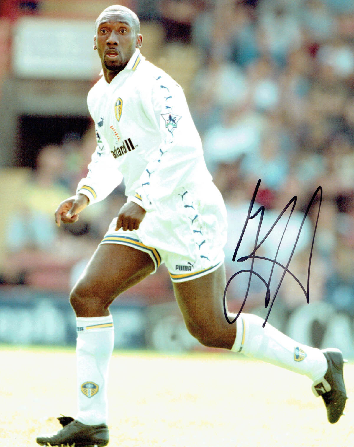 Jimmy Floyd HASSELBAINK SIGNED Autograph 10x8 Photo Poster painting AFTAL COA Leeds United