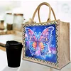 DIY Diamond Painting Linen Waterproof Handbag Shopping Storage Bag Totes Kit(with 2pcs diamond painting)