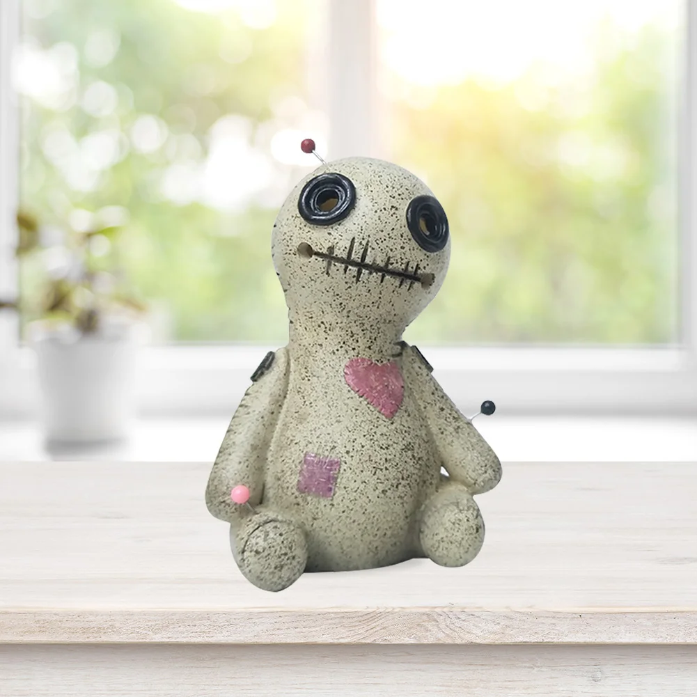 Cartoon Sprayable Voodoo Doll Incense Burner Resin Cursed Dolls Prop (B)