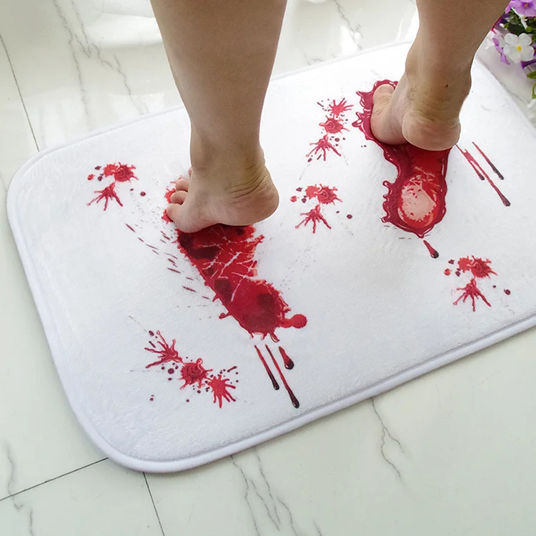 Halloween Bloody Footprints Bath Mat