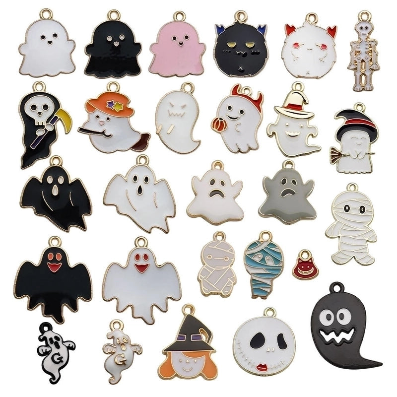 1 Piece 10 * 23mm 12 * 15mm 18 * 20mm Alloy Pumpkin Spider Ghost Pendant Jewelry Accessories3