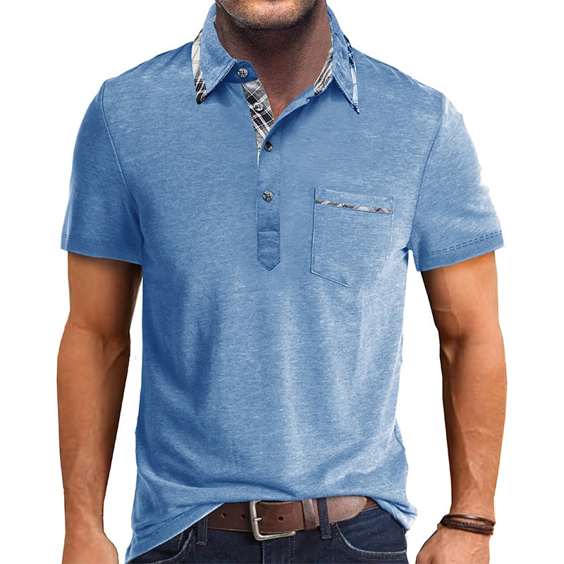 Men's short sleeved lapel T-shirt POLO shirt PLUSCLOTHESMAN