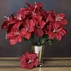 10 Bushes | Burgundy Artificial Silk Tiger Lily Flowers, Faux Bouquets