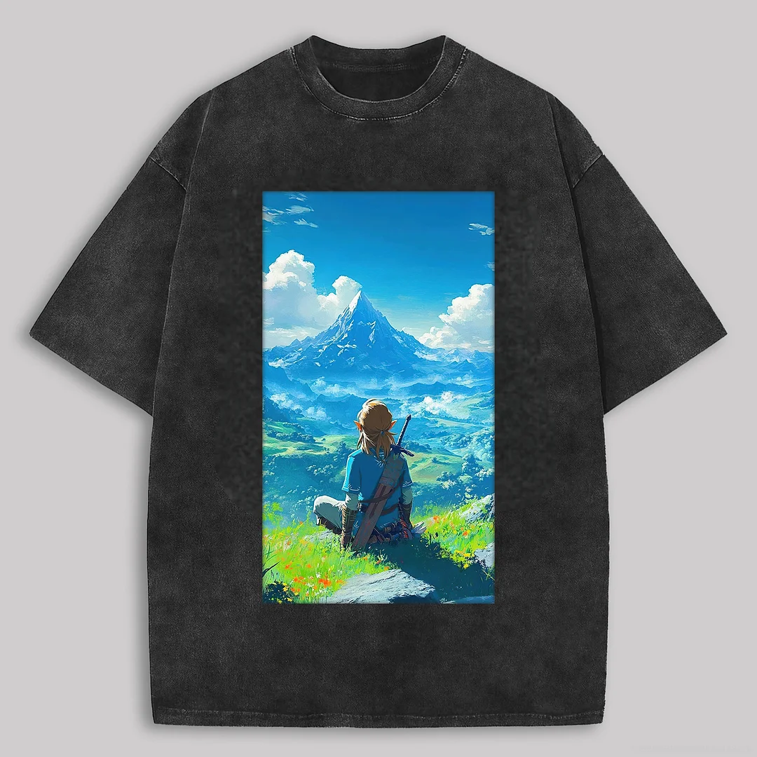 The Legend of Zelda: Tears of the Kingdom Printed Unisex Washed T-Shirt