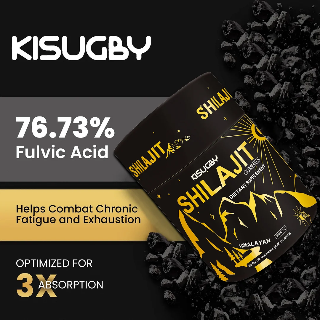 KISUGBY  Shilajit Gummies I Lab Tested I No Added Sugar I Ashwagandha, Gokshura| Fulvic Acid & 85+ Trace Minerals I for Men, Women I 100% Natural I 60 Gummy