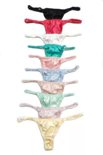 pornhint Pornhint 6 Pairs/lot 100% Pure Silk Women's String Thong Panties Size S To 2xl Briefs New