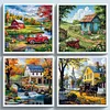 (Multi-Style) Farm Cottage Truck-14CT Counted Cross Stitch 40*40cm/15.75*15.75in tapestrymarket