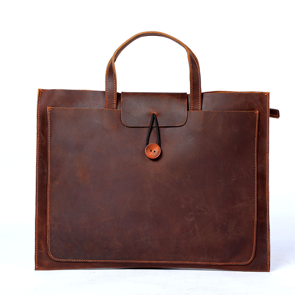 Personalized Hand stitched leather slim small laptop bag , brown leather lightweight laptop bag , leather Portfolio portfolio