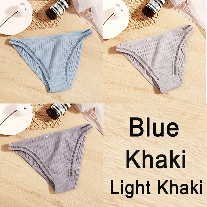 3PCS Sexy Lace Panties Women Underwear Cotton Briefs Female Underpants Solid Color Pantys Hollow Mesh Low Waist Panties Lingerie