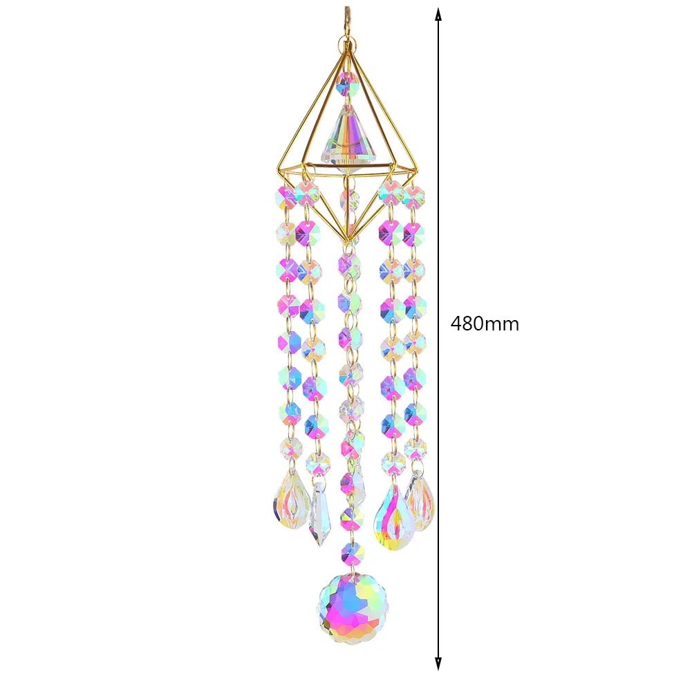 Wind Chime Pipa Prisms Crystals Catcher Hanging Drop Chandelier Ornaments