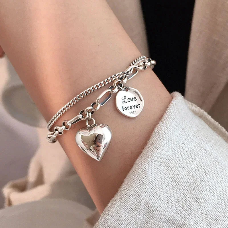 Multilayer Love Forever Heart Charm Bracelet