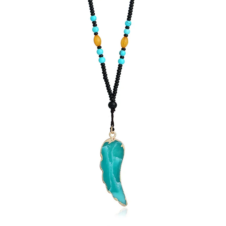 Casual Green Natural Kallaite Necklace  Flycurvy [product_label]