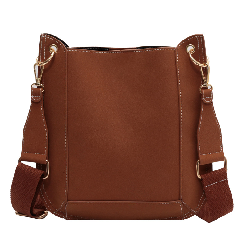 Frosted Shoulder Bag Retro Simple Stitching Messenger Bag