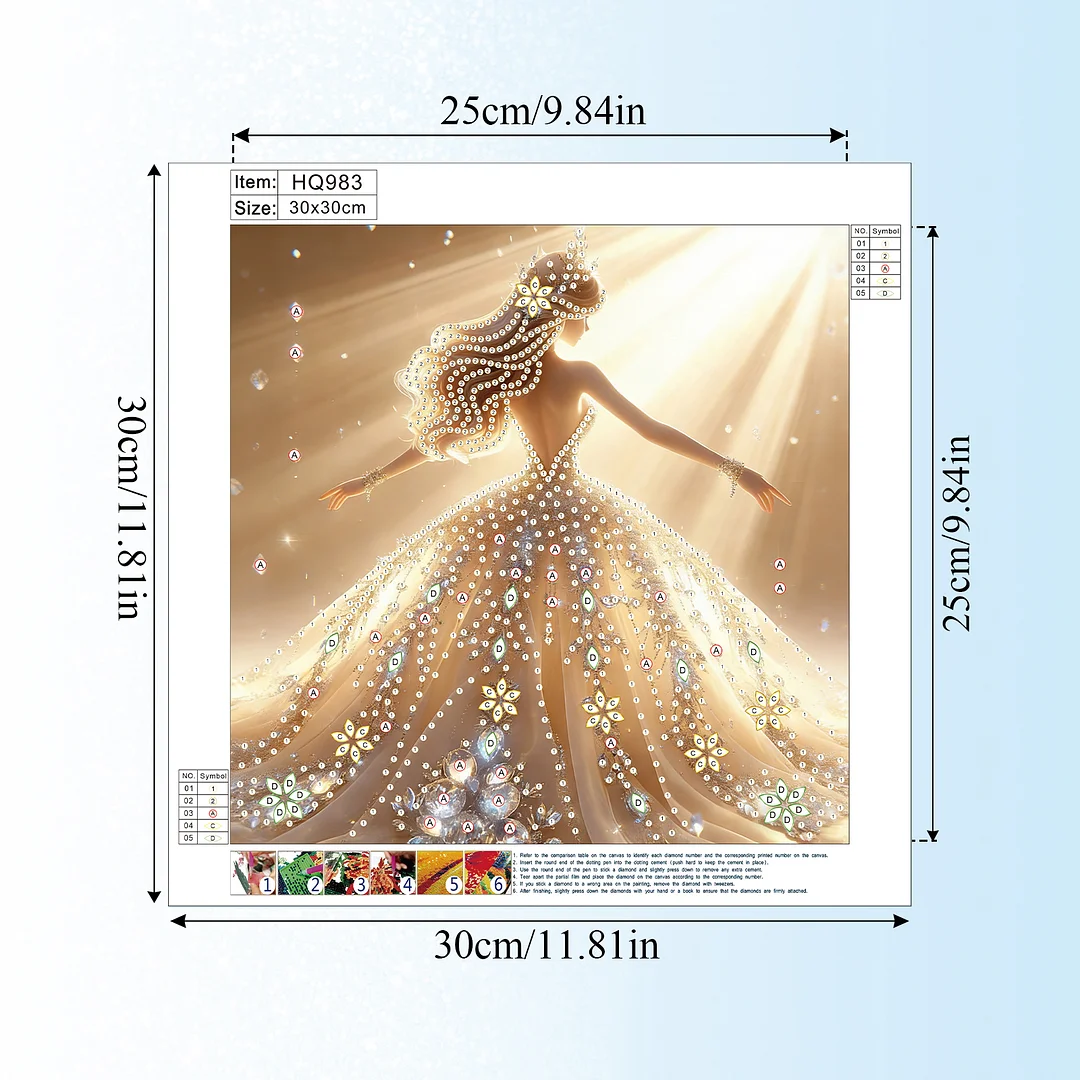 Diamond Painting - Partial Special Shaped Drill - Golden Fairy Gown(Canvas|30x30cm)