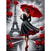(Stamped/Counted) Woman Eiffel Tower-11CT Cross Stitch 40*55cm/15.75*21.65in