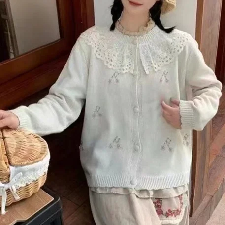 Chicfifth Sweater Women Winter Long Sleeve High Quality Autumn Vintage Top Knitted Cardigan