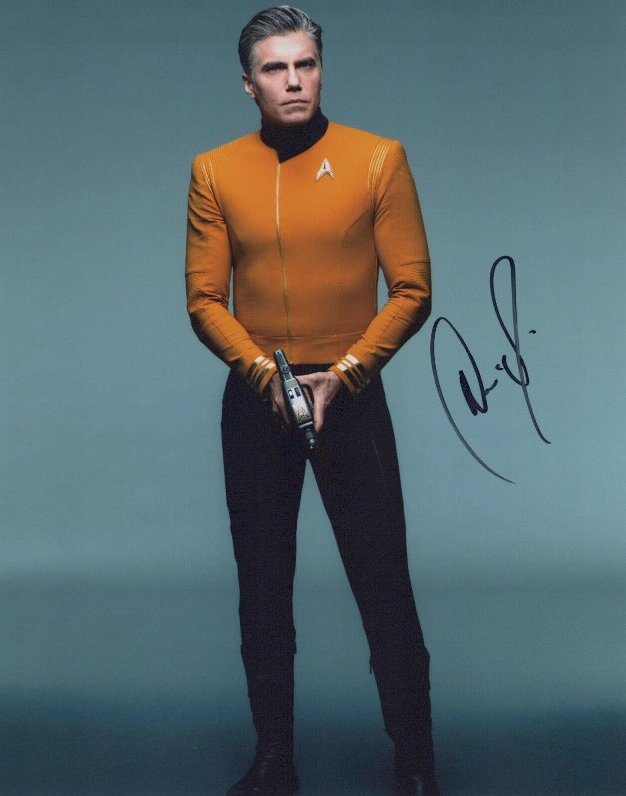 Anson Mount as Captain Pike signed 8x10 STAR TREK DISCOVERY Photo Poster painting