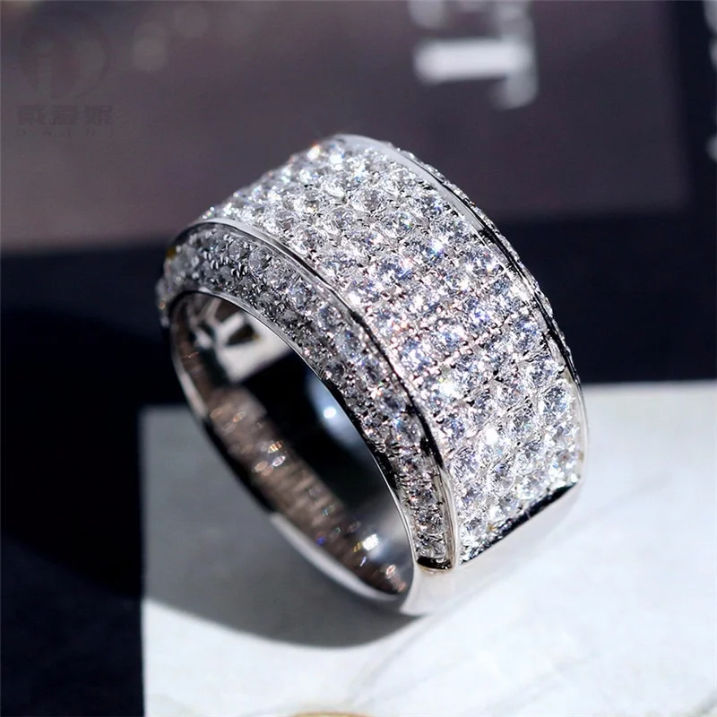Iced Out Bling Rhinestone Silver Ring-VESSFUL