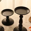 Minimal Black Metal 3PCS Candle Holders Set Home Event Table Decor