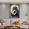 Retro Poster - Dragon Reading A Book-11CT Stamped Cross Stitch 40*60cm(Big Size)
